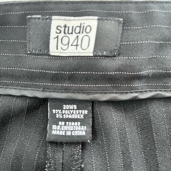 Studio 1940 Women's Plus Dress Pants Straight Leg Pinstripe Stretch Career 20WS - Picture 5 of 8